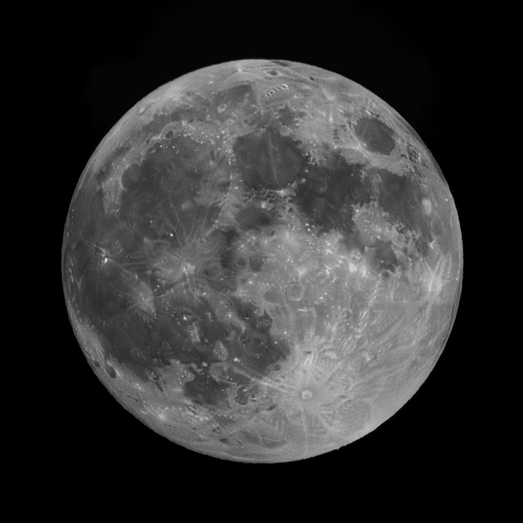 The near side of the Moon, photographed through a telescope